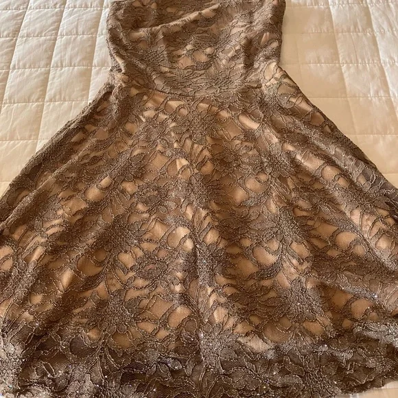 Honey and Rosie | Dresses | Honey And Rosie Tan Lace Dress | Poshmark